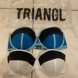 Womens TRIANGL Strapless Bathing Suit Top Bundle Size Small +​​